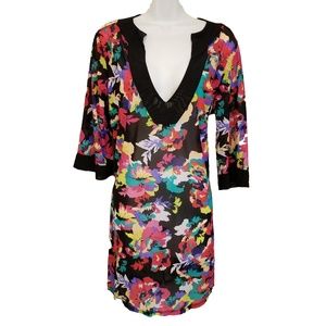 Anne Cole Floral Swimsuit Cover Up Beach Tunic S/M